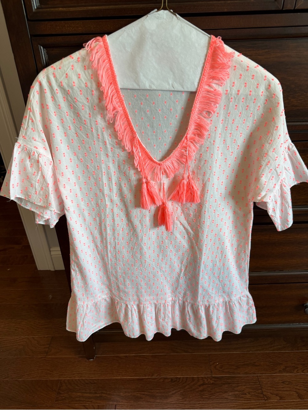 NWOT Lilly Pulitzer Kipper Beach Cover Up Tangelo Neon Clip. Size XXS/XS